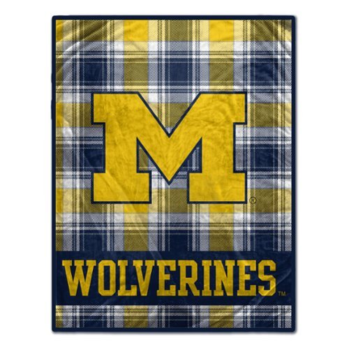 Pegasus - Michigan Wolverines 66" x 95" Oversized Plaid FAN-mily Ultra Cozy Blanket - Multicolor-Front_Standard 