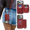 Ornarto - for Detachable Wallet Case for iPhone 17 Pro Max with MagSafe, Case with Card Holder Wrist Strap - Wine Red-Front_Standard