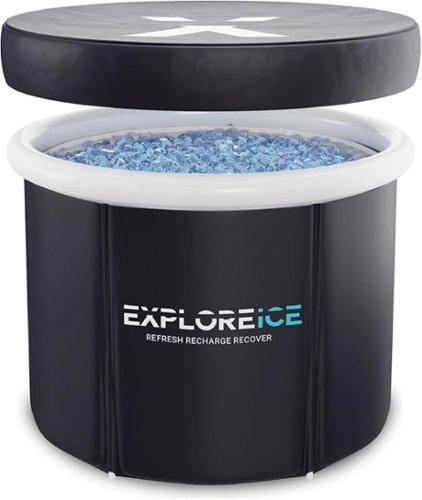 Explore Ice - Extra Large Cold Ice Bath Tub for Athletes, Premium Cold Plunge Tub for Outdoor - White/Black-Front_Standard 