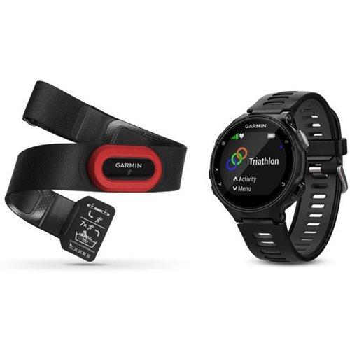 Garmin - Forerunner 735XT Smartwatch Run Bundle - Black/Gray