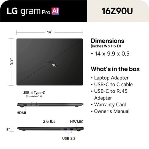 LG gram Pro 16 120Hz 3K OLED Laptop Intel Core Ultra X7 Processor 358H with 32GB RAM - 1TB SSD - Copilot + PC - Aerominum Black BUY IN DUBAI