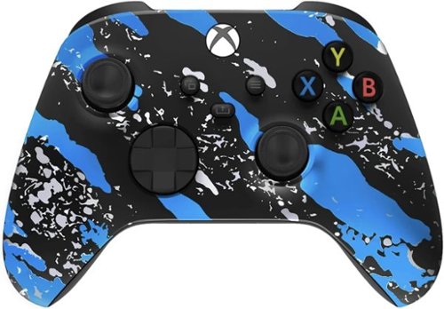 Custom Controllerzz - Custom Wireless Controller for Xbox Series X|S, Xbox One, & PC - Blue Splatter-Front_Standard 