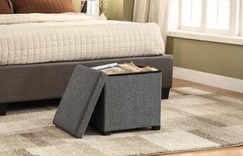  dar Living - Storage Ottoman - Dark Gray