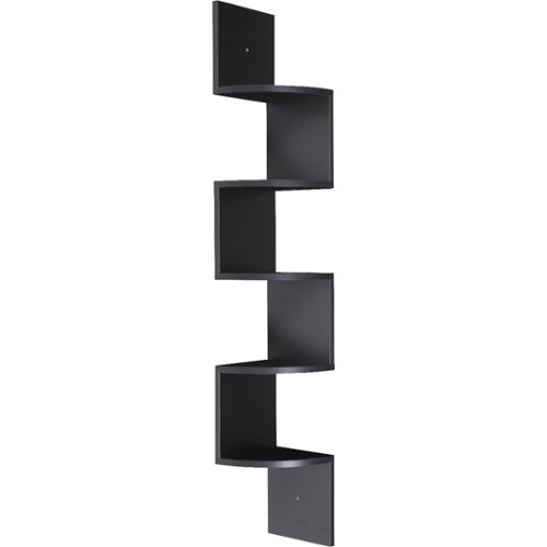  OneSpace - Large Corner Wall Shelf - Black