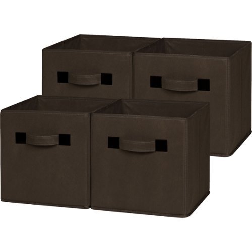  OneSpace - Foldable Cloth Storage Cube (4 Pack) - Chocolate