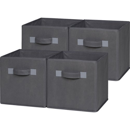  OneSpace - Foldable Cloth Storage Cube (4 Pack) - Gray