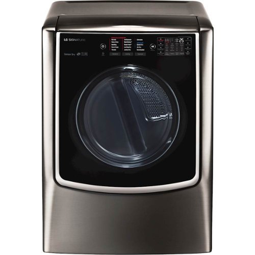 LG - SIGNATURE 9.0 Cu. Ft. Smart Gas Dryer with Steam and Sensor Dry - Black stainless steel