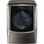Front. LG - SIGNATURE 9.0 Cu. Ft. Smart Electric Dryer with Steam and Sensor Dry - Black Stainless Steel.
