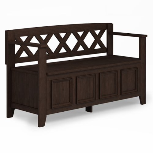 Simpli Home - Amherst Entryway Storage Bench - Farmhouse Brown-Front_Standard 