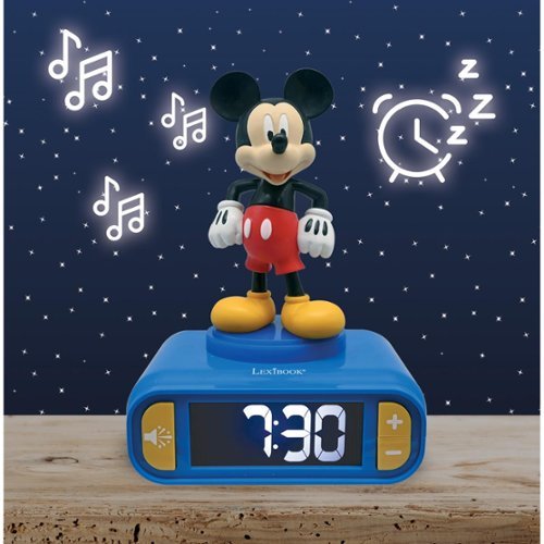 Lexibook Disney Mickey Digital Alarm Clock with 3D Night Light