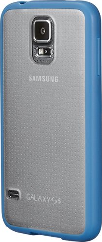 Insignia™ - Frosted Case for Samsung Galaxy S 5 Cell Phones - Clear/Blue-Front_Standard 