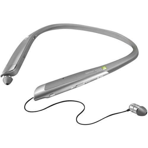  LG - Geek Squad Certified Refurbished TONE Platinum HBS-1100 Headset In-Ear Behind-The-Neck Mount Wireless Headphones - Silver