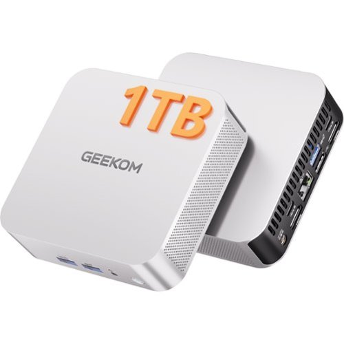 GEEKOM - A7 2026 Mini PC, AMD Ryzen 5 7535HS, 16GB DDR5 & 1TB 2280 NVMe Gen4*4 SSD(Expandable), Windows 11 Pro Pre-installed - Silver+Black-Front_Standard 