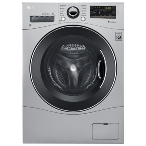  LG - 2.3 Cu. Ft. 14-Cycle Compact Front-Loading Washer and Electric Dryer Combo - Silver