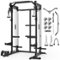Mikolo - Power Rack Cage, Weight Rack,Multi-Function Squat Rack with J Hooks,Dip Bars and Landmine - Black-Front_Standard
