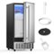 Coolake - 15” W Under Counter Ice Maker 80lbs/day with 40lbs Storage, Auto-cleaning LCD Panel Built-in Outdoor Ice Machine - Silver-Front_Standard