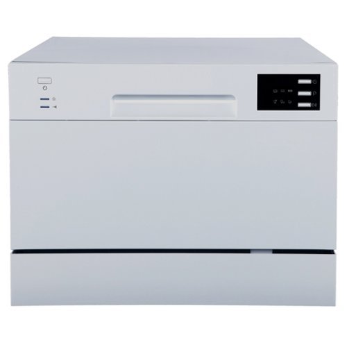 SPT - 21 in. Portable Countertop 120-Volt Dishwasher with 6 Cycles with 6 Place Settings Capacity - Silver-Front_Standard 