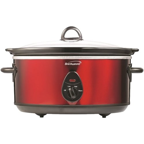  Brentwood - 6.5-Quart Slow Cooker - Red