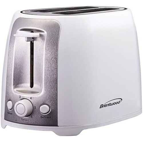 Brentwood - 2-Slice Wide-Slot Toaster - White/stainless steel-Angle_Standard 