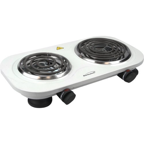 Brentwood - Electric Double Burner - White-Angle_Standard 