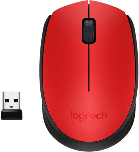 Logitech - M170 Wireless Compact Optical Ambidextrous Mouse - Red