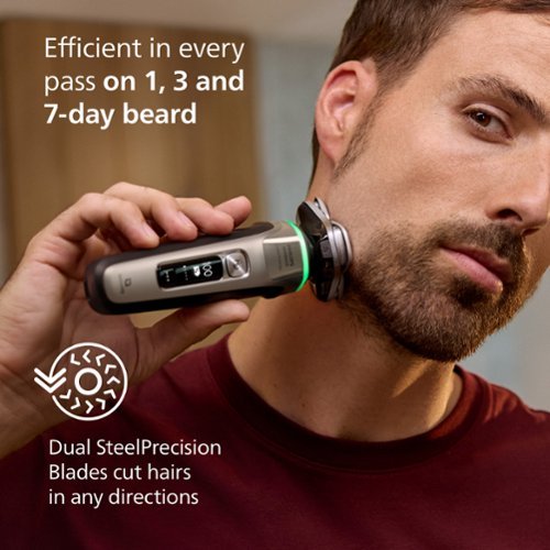 Philips Norelco  i9000 Prestige Rechargeable Wet & Dry Shaver with Charge Stand, Precision Trimmer and Premium Case - Chrome WORLDWIDE DELIVERY