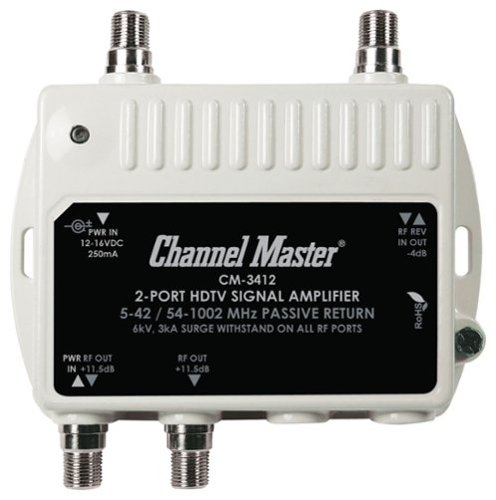  Channel Master - 2-Port Ultra Mini RF Distribution Amplifier - White