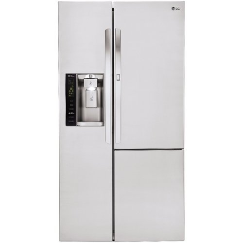  LG - Door-in-Door 22 cu.ft. Side-By-Side Counter-Depth Refrigerator - Stainless steel