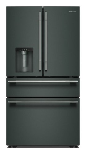 KitchenAid - 29 Cu. Ft. French Door Refrigerator with Exterior Water and Ice and FreshChill Full-Width Refrigerated Drawer - Juniper-Front_Standard 