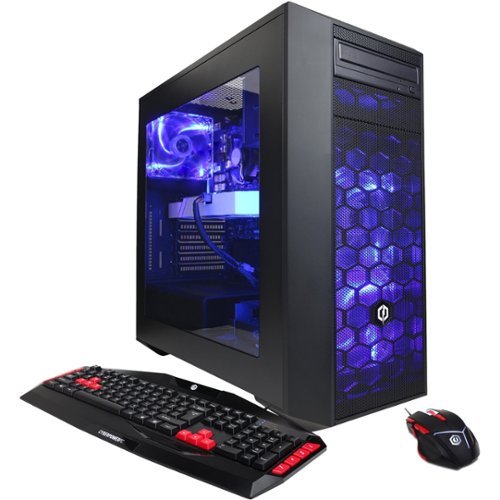 CyberPowerPC - Gamer Xtreme Desktop - Intel Core i5 16GB Memory - NVIDIA GeForce GTX 1070 120GB Solid State Drive 1TB Hard Drive - Black/Blue-Front_Standard 