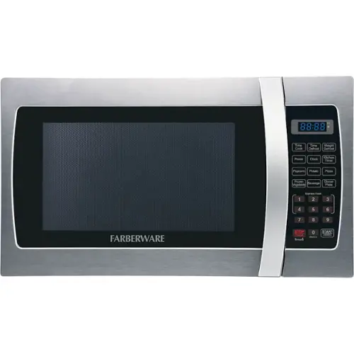 Front. Farberware - Professional 1.3 Cu. Ft. Mid-Size Microwave - Stainless steel.