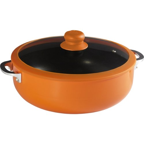 IMUSA - 3.7-Quart Silicone Rim Caldero - Orange-Angle_Standard 
