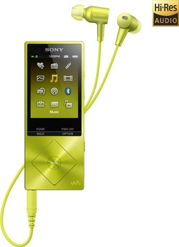 Sony - Walkman NW-A20 Series 32GB* Hi-Res Digital Audio Player - Lime Yellow-Front_Standard 