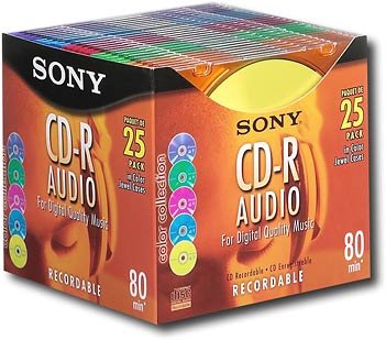 Sony - 25-Pack Color Audio CD-R Discs with Jewel Cases - multi-Front_Standard 