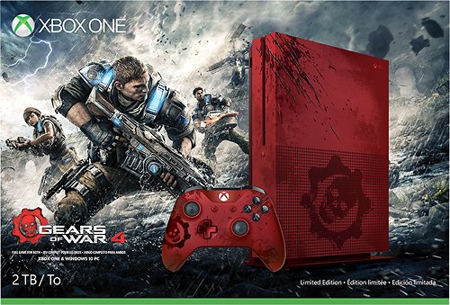  Microsoft - Xbox One S 2TB Console Gears of War 4 Limited Edition Bundle - Red
