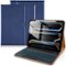 DTTO - Case for iPad Pro 13 Inch M5/M4with Wireless Detachable Keyboard , Leather Folio Cover with Pencil Holder & Pocket - Navy Blue-Front_Standard