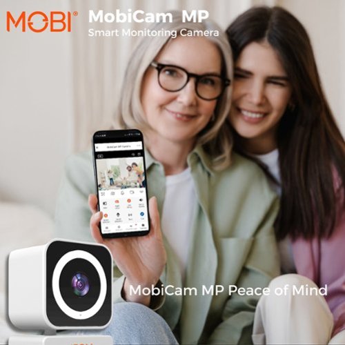 MOBI Cam MP Smart Baby & Nursery Monitoring Camera, Indoor Security Camera w/ Dual Band WiFi, Night Vision & BLE Connectivity - White WORLDWIDE DELIVERY
