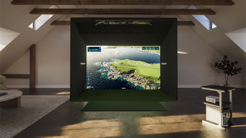 Foresight Sports - Complete Golf Sim Package w/ GCHawk Launch Monitor, 13ft Frame, with Frame Extension Projector, Gaming PC, Screen, & Mat - White