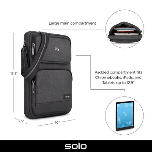 Solo New York Ludlow 12.9 Tablet Sling - Gray WORLDWIDE DELIVERY