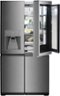 LG - SIGNATURE 22.8 Cu. Ft. French InstaView Door-in-Door Counter-Depth Refrigerator with Wifi - Textured Steel-Front_Standard