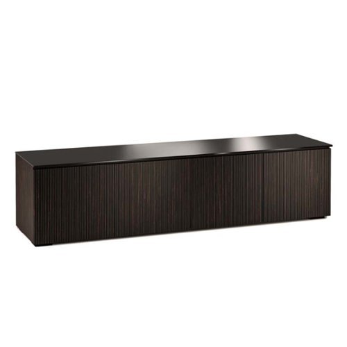 Salamander Designs - Chameleon Collection Manhattan 247 Quad AV Cabinet (Maro Ebony Doors and Sides, Black Glass Top) - Black/Ebony