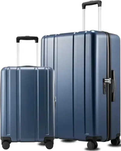 Front. LUGGEX - LUGGEX 20"/28" 2-Piece Luggage Set PC Hardside Suitcase with Spinner Wheels and TSA Lock - LX-EX - Blue.
