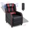 Costway - Theater Style Massage Gaming Chair - Red and Black-Front_Standard