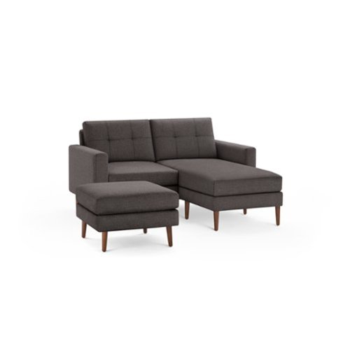Burrow - Mid-Century Nomad Loveseat with Chaise and Ottoman