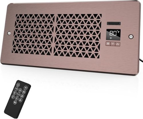 Nordic Hygge - Register Booster Fan for 4" x 10" Register Holes with Remote Control and Thermostat in Brown-Front_Standard 