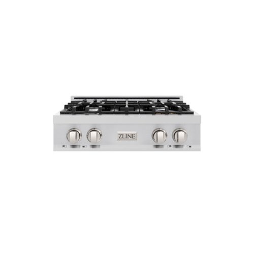 ZLINE - 30 in. Classic Gas Rangetop with 4 Burners and Porcelain Cooktop in Stainless Steel - Stainless Steel-Front_Standard 