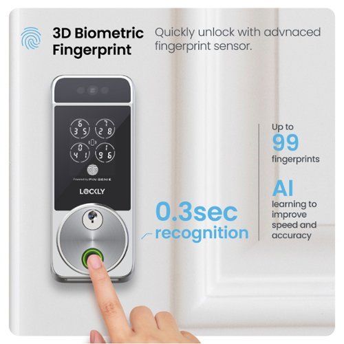 Lockly Visage Smart Lock Wi-Fi Deadbolt Keyway/Fingerprint/Facial Unlock - Satin Nickel - Satin Nickle HOW TO BUY