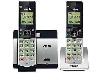 VTech - CD5119-2/C86719 2-Handset Cordless Telephone, (CS5119-2) - Silver/Black-Front_Standard 