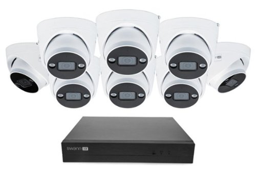 Swann - AdvancedX Wired NVR 4K Security Camera System, 8 CH, 8 PoE Dome Cameras Outdoor, 1TB, Night Vision, Motion Detect - White