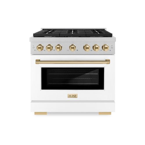 ZLINE - Autograph 36 in. Paramount Dual Fuel Range with White and Gold Accents (SDRSZ-WM-36-G) - White
